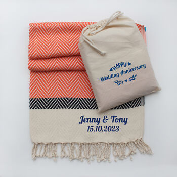 Personalised Soft Cotton Throw, Wedding Gift, 11 of 12