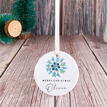 Christmas Ceramic Ornament With Custom Name, 6 of 7