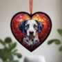 Dalmatian Stained Glass Effect Heart Suncatcher, thumbnail 2 of 6