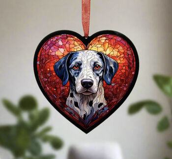 Dalmatian Stained Glass Effect Heart Suncatcher, 2 of 6