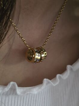 Birthstone Gem Ring Stacker Necklace, 3 of 7