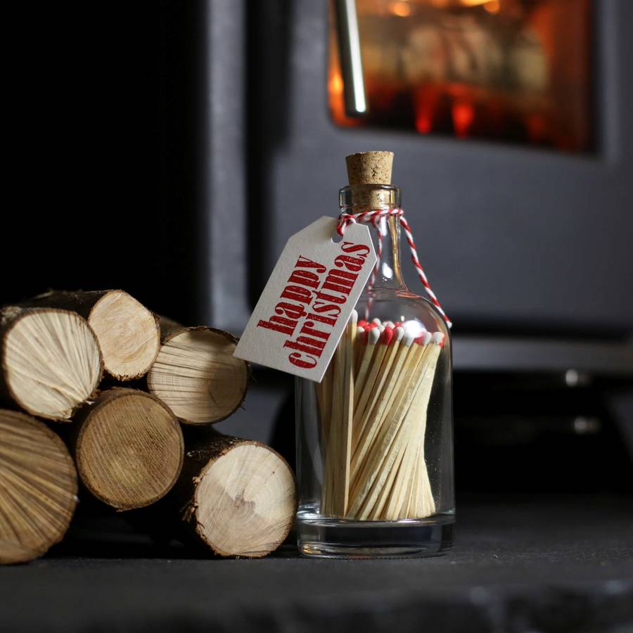 log burner long matches in a jar by nest