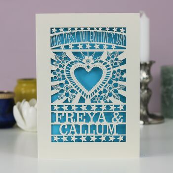 Our First Valentine's Personalised Papercut Card, 7 of 11