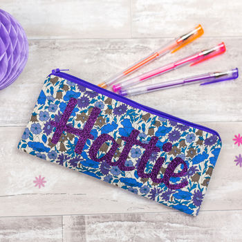 Liberty Glitter Name Pencil Case Gift For Girl, 5 of 12
