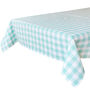 Mint Green And White Fabric Gingham Tablecloth, thumbnail 1 of 5
