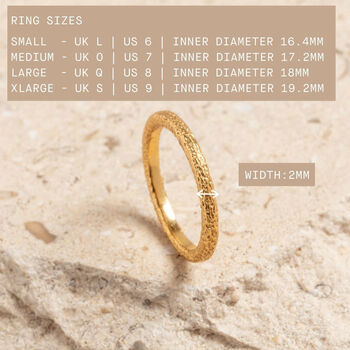 Textured Gold Vermeil Plated Stacking Ring, 9 of 9