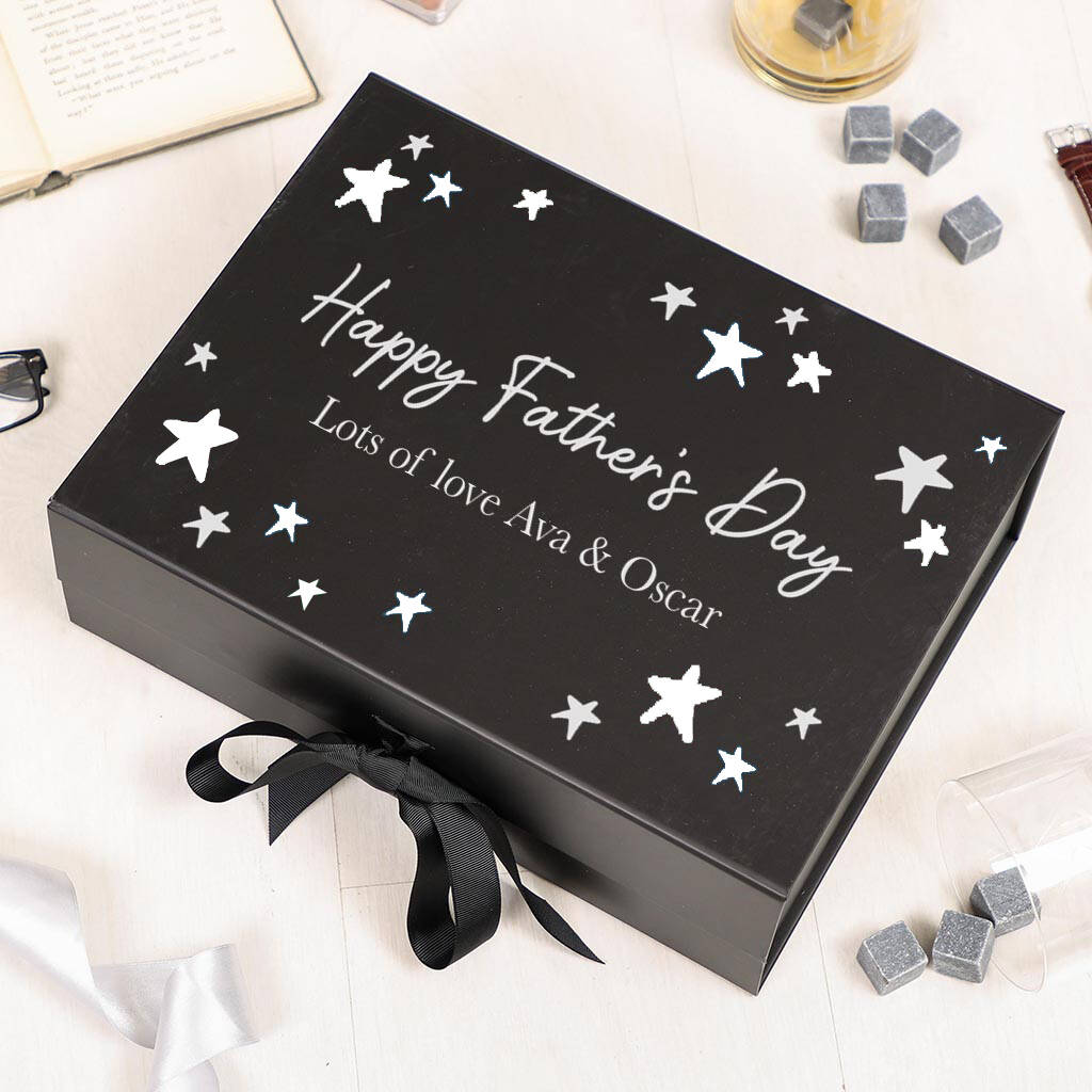 Father's Day Personalised A4 Black Gift Box, 1 of 4