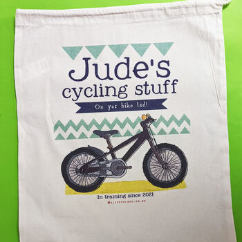 Personalised 'On Yer Bike' Cycling Storage Bag, 8 of 12