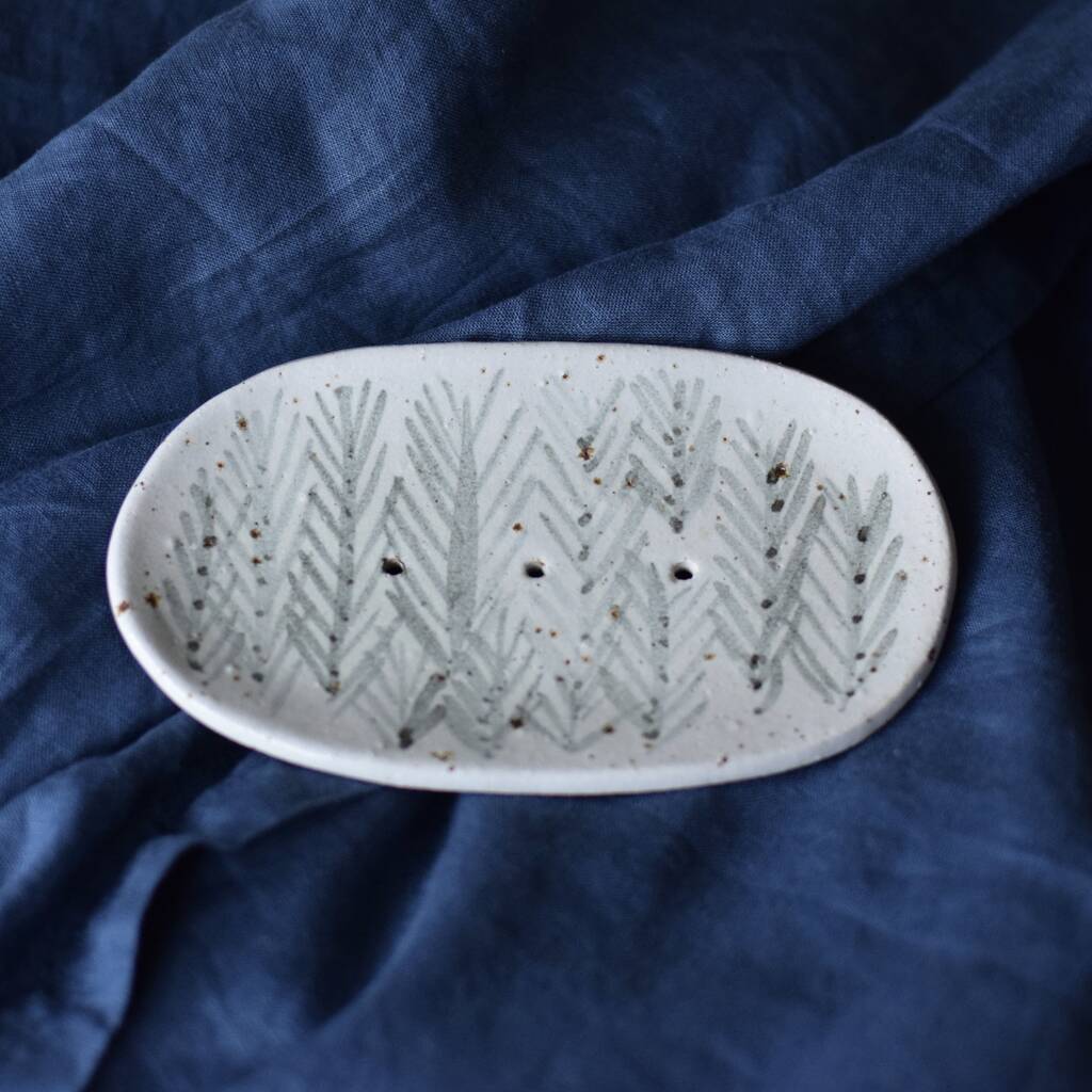 'Rye' Oval Ceramic Soap Dish, 1 of 7