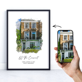 Personalised Watercolour House Portrait, 7 of 8