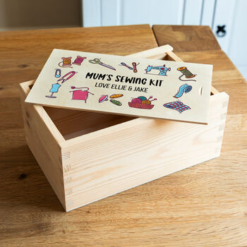 Personalised Sewing Box With Sliding Lid, 5 of 5