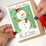 'Let It Snow' Snowman Christmas Card, thumbnail 2 of 6