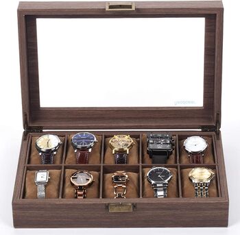 Multiple Slots Watches Box With Real Glass Topped, 11 of 11
