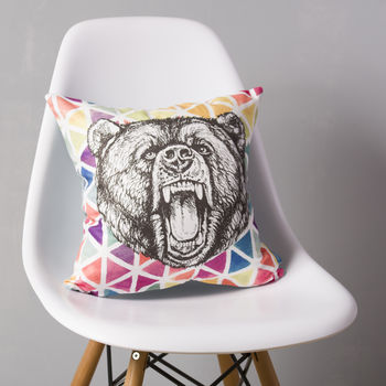 plush bear cushion