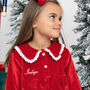 Womens Personalised Red Velvet Christmas Pyjamas, thumbnail 5 of 7