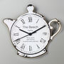 Personalised Teapot Shape Wooden Clock, thumbnail 1 of 2