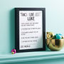 Personalised Things I Love About Boyfriend Print, thumbnail 3 of 6