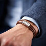 Personalised Men's Three Year Anniversary Steel And Leather Bracelet, thumbnail 1 of 4