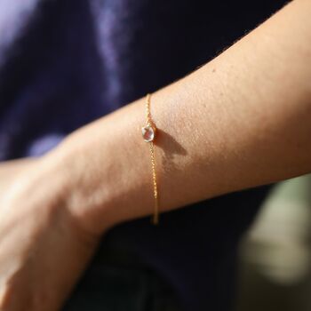 Brooklyn Rose Quartz And Gold Plated Bracelet, 2 of 4