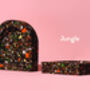 Black Terrazzo Archway Trinket Tray Dish Desk Tidy, thumbnail 5 of 6