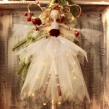 Personalised Red Berry Woodland Fairy Tree Topper, 5 of 12