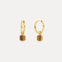 Silver Tigers Eye Dangle Hoop Earring For Men, thumbnail 8 of 11