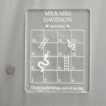 Clear Acrylic Wedding Games, Personalised Wedding Favour, 5 of 5