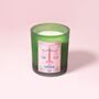 Libra Zodiac Illustration Frosted Green Scented Candle, thumbnail 3 of 3