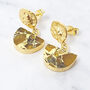 Hammered Citrine November Birthstone Statement Earrings, thumbnail 1 of 5