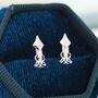 Squid Stud Earrings In Sterling Silver, thumbnail 7 of 12