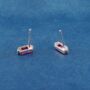 July Ruby Birthstone Stud Earrings, Gold Studs, Minimalistic Earrings, thumbnail 5 of 7