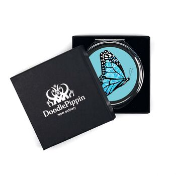 Blue Butterfly Compact Mirror And Lens Cloth Set, 10 of 11