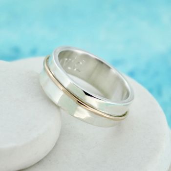 Personalised Wedding Ring With Gold Accent Set, 3 of 3