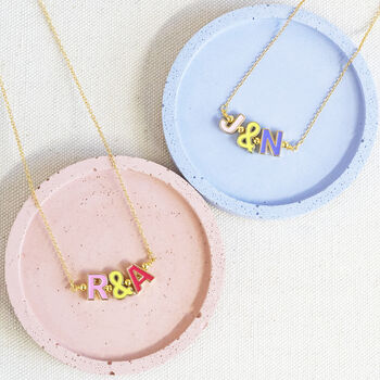 Best Friends Necklace With Enamel Initials, 4 of 10