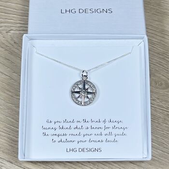 Good Luck Compass Necklace Gift, 3 of 4