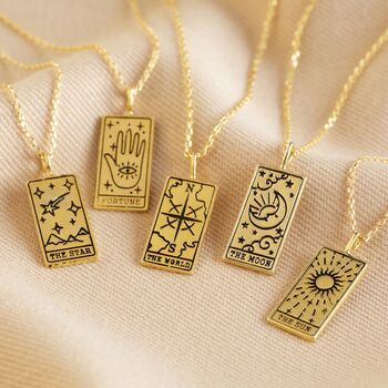 Tarot Card Pendant Necklace In Gold Plating, 4 of 12