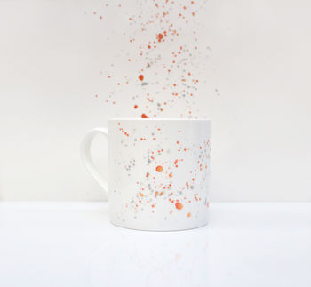 Orange Paint Splatter Bone China Mug, 6 of 11