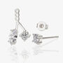 Moissanite Ear Jacket Stud Earrings In 18k Gold Or Silver, thumbnail 6 of 8