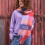 Colour Block Chunky Squares Check Blanket Scarf, thumbnail 2 of 12