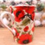 Set Of Six Straight Mugs In Red Poppy Design, thumbnail 11 of 11