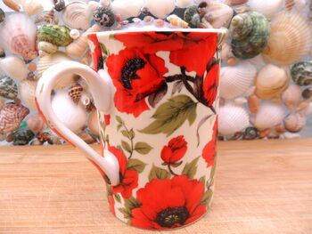 Set Of Six Straight Mugs In Red Poppy Design, 11 of 11