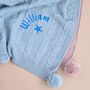 Personalised Dusty Blue Knitted Blanket, thumbnail 4 of 7
