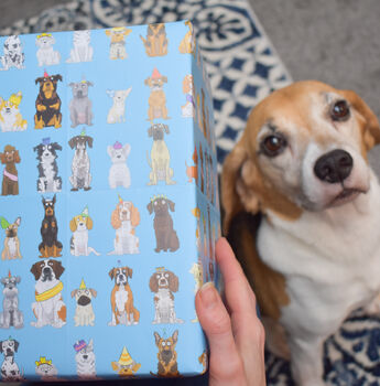 Blue Cartoon Dogs Birthday Gift Wrap, 7 of 9