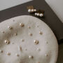 Handstitched Ivory Pearl Bridal Beret, thumbnail 3 of 4
