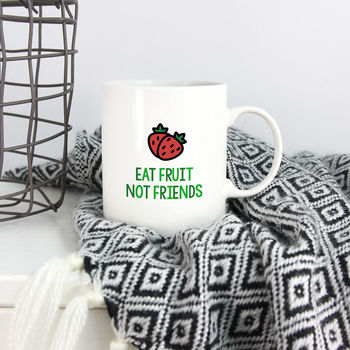 Funny Vegan Mug: Eat Fruit Not Friends, 2 of 4