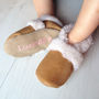 Personalised Lambswool And Sheepskin Cosy Baby Gift Set, thumbnail 4 of 9
