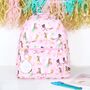 Pink Fairy Printed Backpack With Personalised Bag Tag, thumbnail 1 of 5