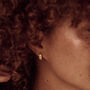 Gold Honeycomb Huggie Hoops, thumbnail 1 of 4