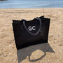 Personalised Patch Square Jute Beach Tote Bag, thumbnail 2 of 4