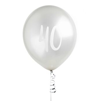 Five Silver Number 40 Balloons, 2 of 2